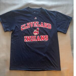 Majestic MEDIUM Cleveland Indians T shirt Original Logo